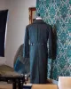 Casual Trench Coat Men Double Breasted Notch Collar Tweed Herringbone Coat Winter Wedding sold by Mens Event Wear