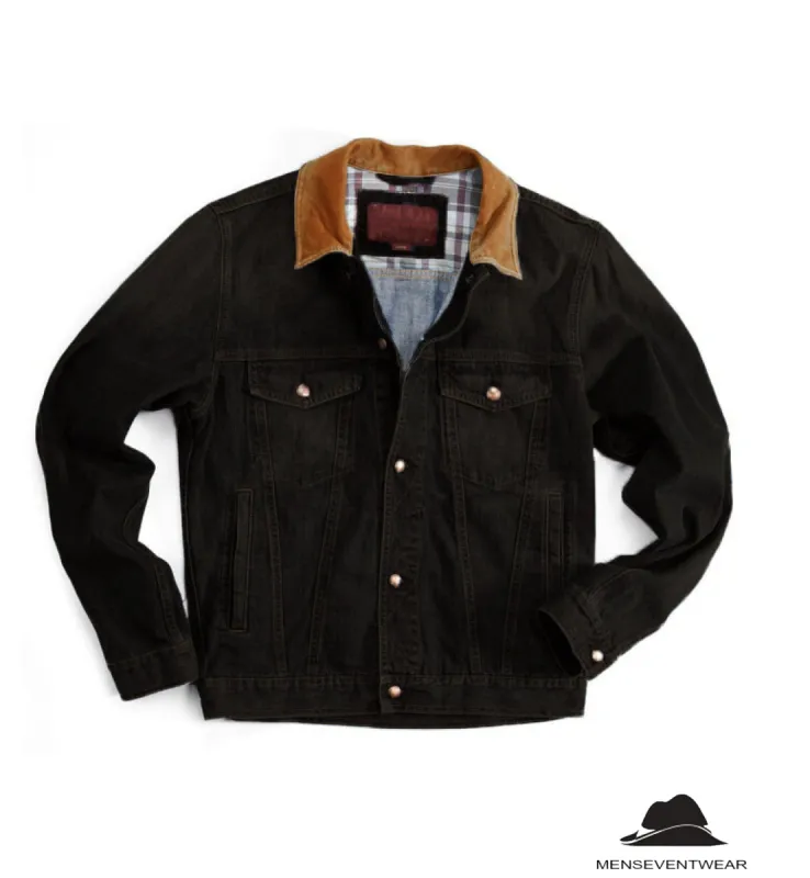 Men's Classic Lapel Blazer Casual Button-Down Denim Jacket sold by Mens Event Wear