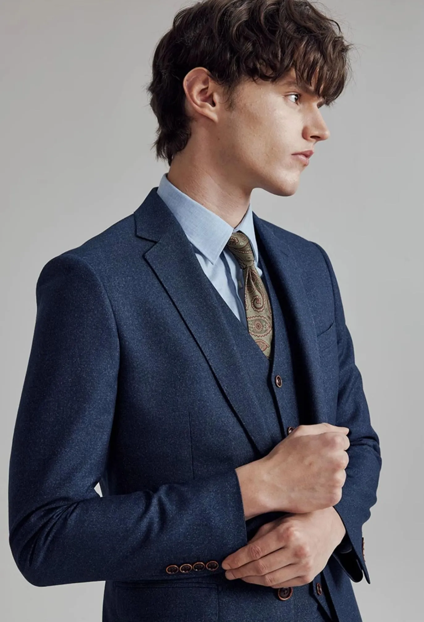 Formal Men's 3 Pieces Flat Slim Fit Notch Lapel Tuxedos For wedding (Blazer+vest+Pants) sold by Mens Event Wear product image thumbnail 4