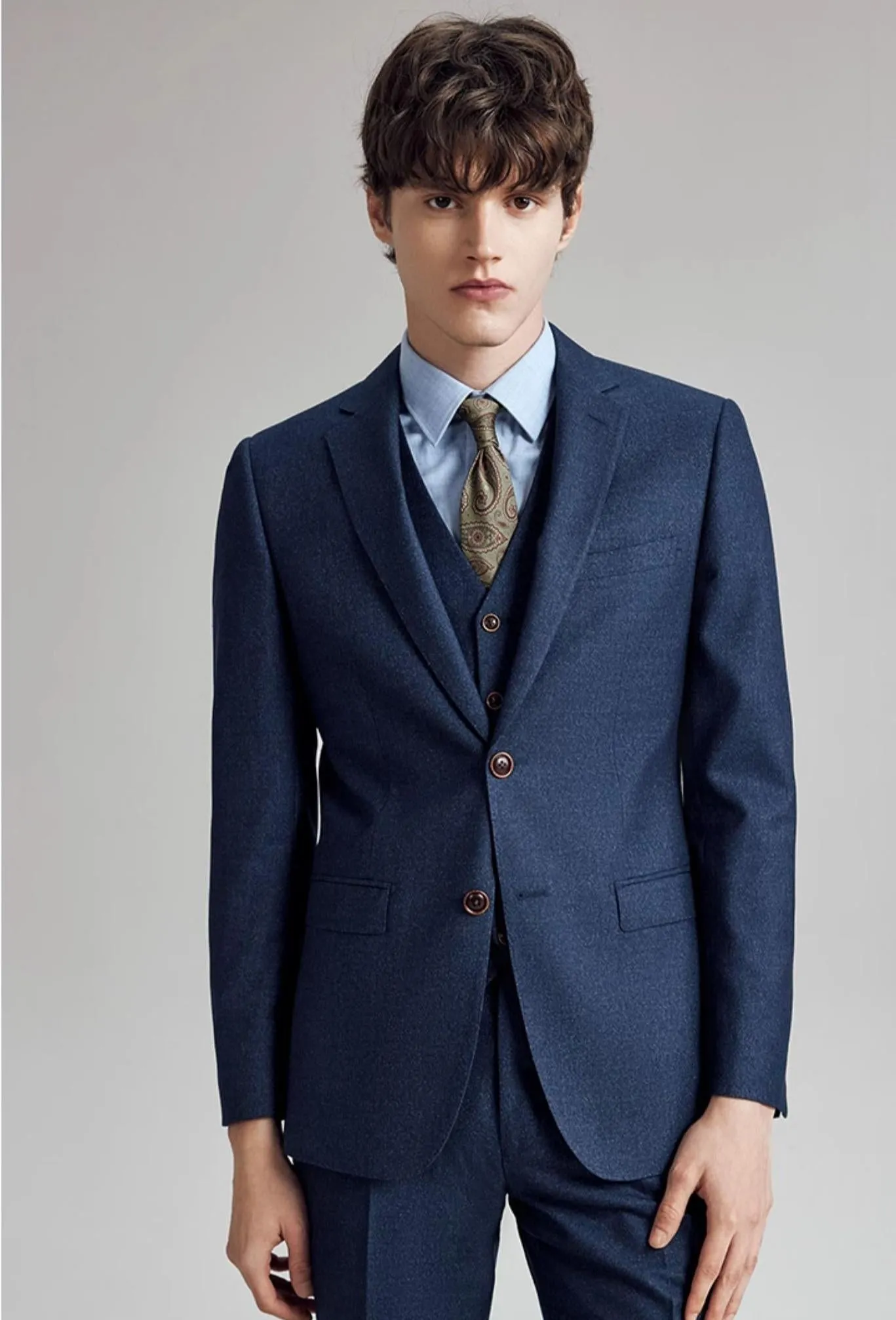 Formal Men's 3 Pieces Flat Slim Fit Notch Lapel Tuxedos For wedding (Blazer+vest+Pants) sold by Mens Event Wear