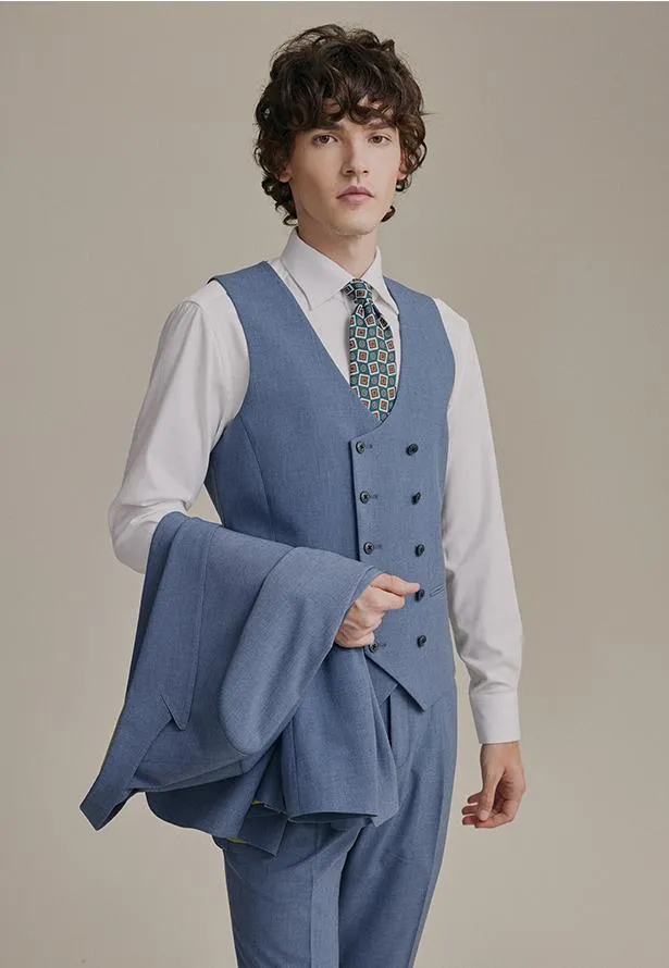 Formal Men's Suits Slim Fit 3 Pieces Peak Lapel Tuxedos (Blazer+Vest+ Pant) sold by Mens Event Wear product image thumbnail 2