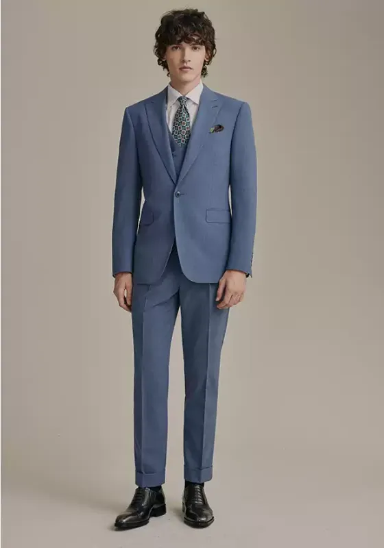 Formal Men's Suits Slim Fit 3 Pieces Peak Lapel Tuxedos (Blazer+Vest+ Pant) sold by Mens Event Wear