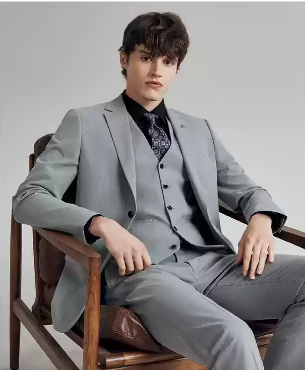 Fashion 3 Pieces Mens Suit Flat Notch Lapel Tuxedos (Blazer+vest+Pants) sold by Mens Event Wear