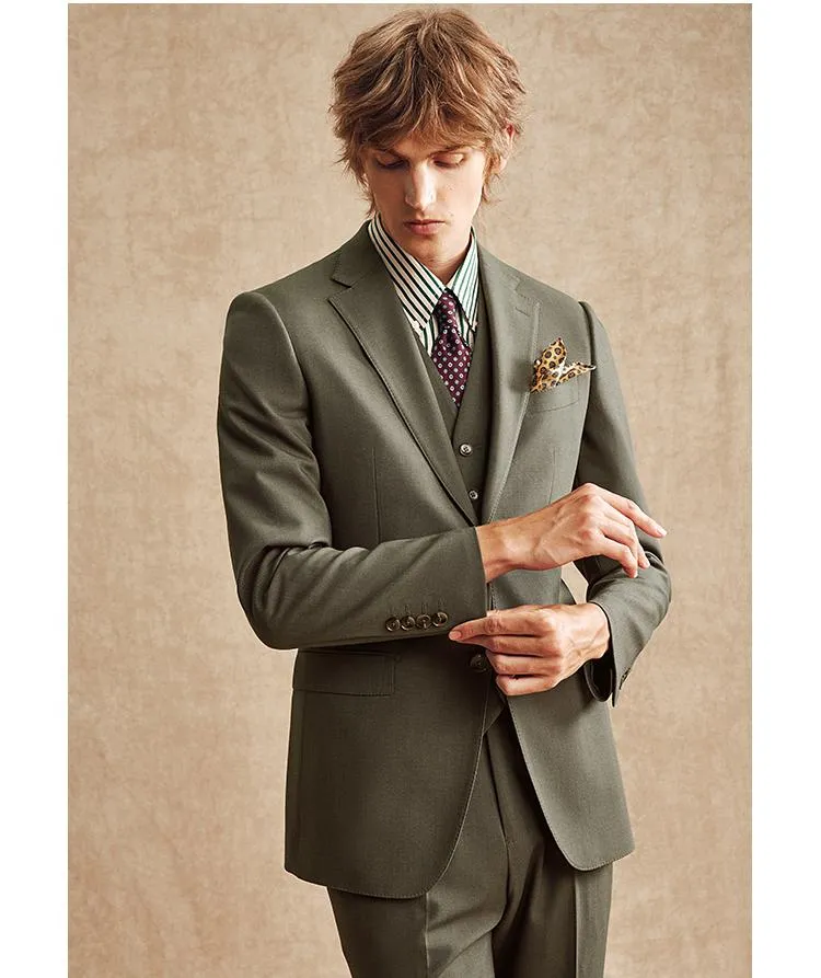 Business 3 Piece Men's Suit Flat Notch Lapel Wedding Tuxedos (Blazer + Vest + Pants) sold by Mens Event Wear