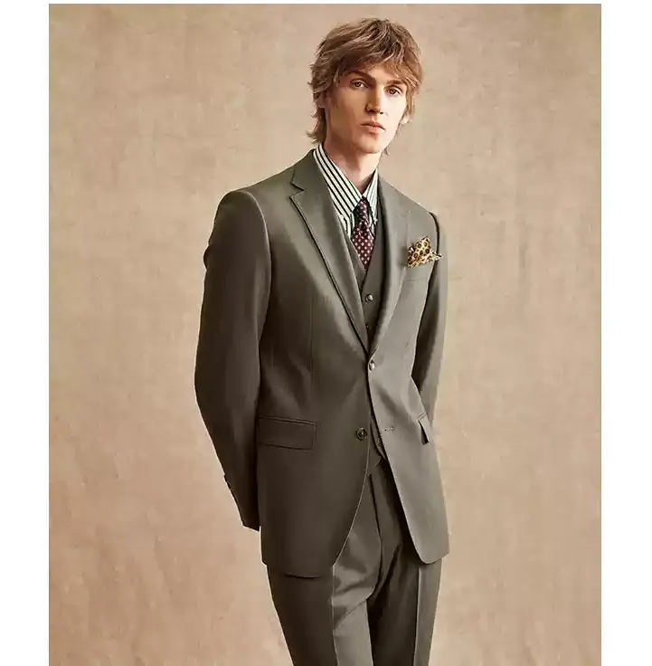 Business 3 Piece Men's Suit Flat Notch Lapel Wedding Tuxedos (Blazer + Vest + Pants) sold by Mens Event Wear product image thumbnail 4