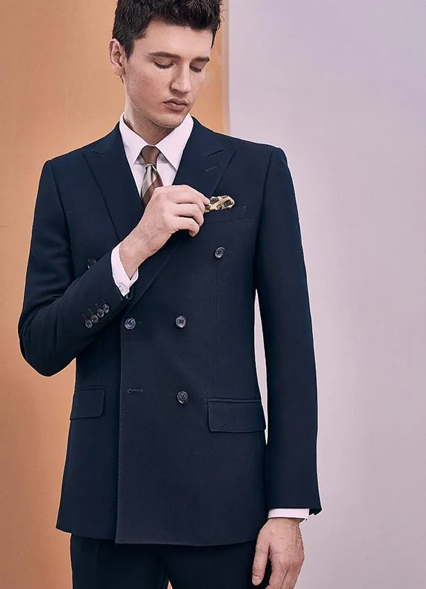 Formal 2 Pieces Mens Suit Flat Peak Lapel Tuxedos For Wedding (Blazer+Pants) sold by Mens Event Wear product image thumbnail 3