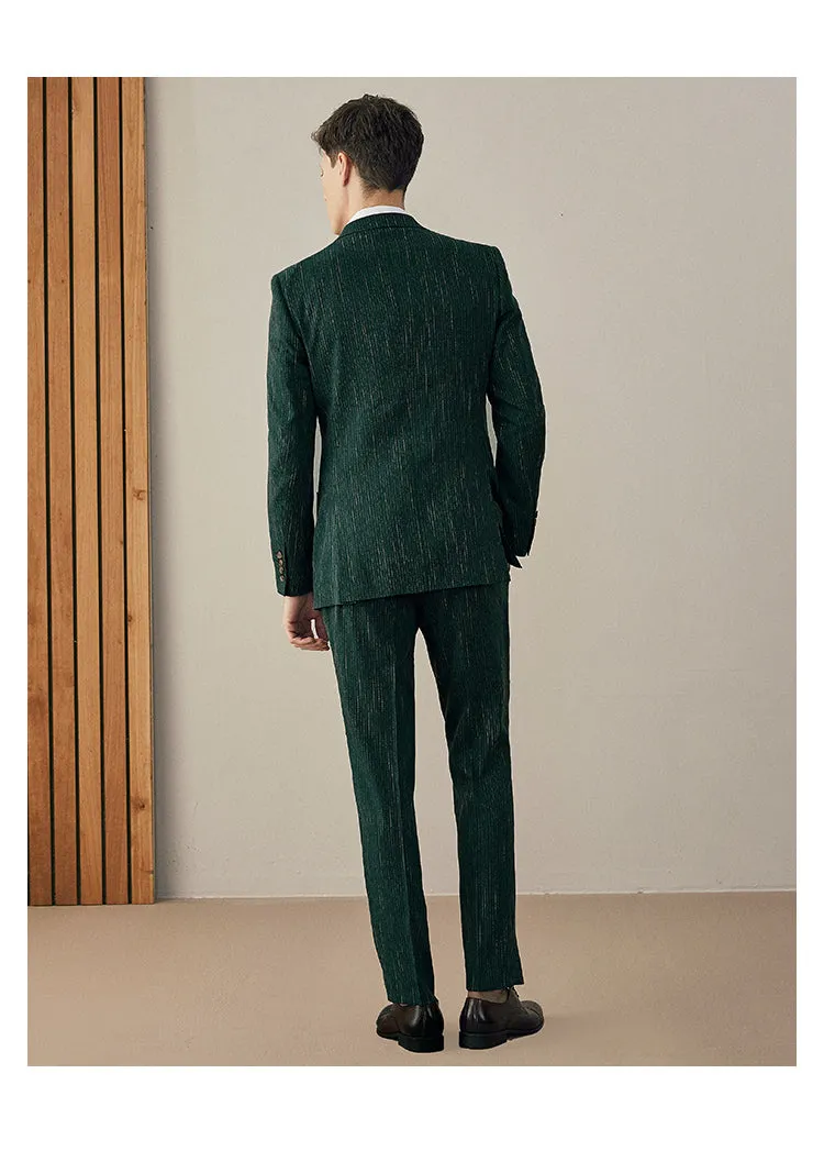 Fashion Men's 2 Pieces Mens Double-breasted Suit Peak Lapel Striped Tuxedos (Blazer+Vest+Pants) sold by Mens Event Wear product image thumbnail 3