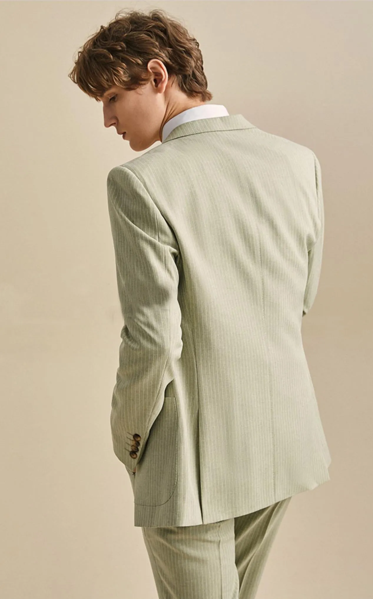 Formal Men's 3 Pieces Mens Suit Notch Lapel Striped Tuxedos (Blazer+Vest+Pants) sold by Mens Event Wear product image thumbnail 2