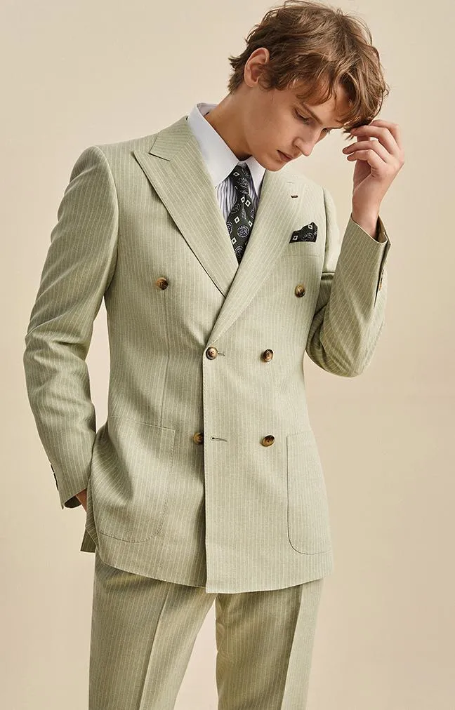 Formal Men's 3 Pieces Mens Suit Notch Lapel Striped Tuxedos (Blazer+Vest+Pants) sold by Mens Event Wear product image thumbnail 3