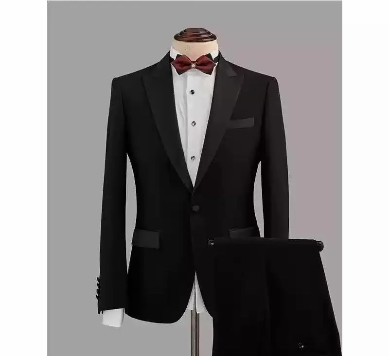 Formal Men's Suits Slim Fit 3 Pieces Peak Lapel Tuxedos (Blazer + Vest + Pant) sold by Mens Event Wear product image thumbnail 4