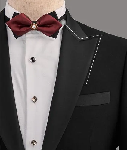 Formal Men's Suits Slim Fit 3 Pieces Peak Lapel Tuxedos (Blazer + Vest + Pant) sold by Mens Event Wear product image thumbnail 3