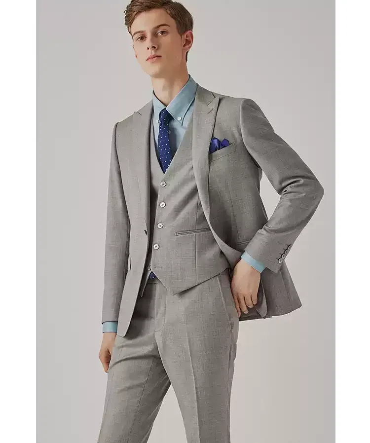 Fashion 3 Pieces Mens Suit Flat Peak Lapel Tuxedos (Blazer+vest+Pants) sold by Mens Event Wear