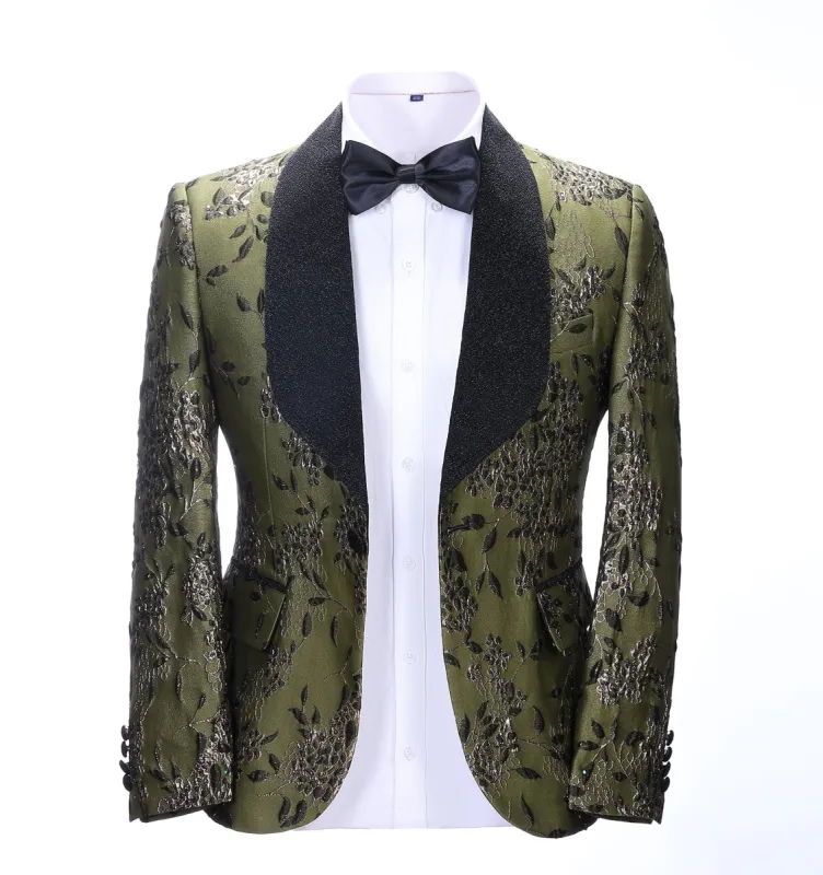 Men's Casual Patterned Shawl Lapel Blazer sold by Mens Event Wear
