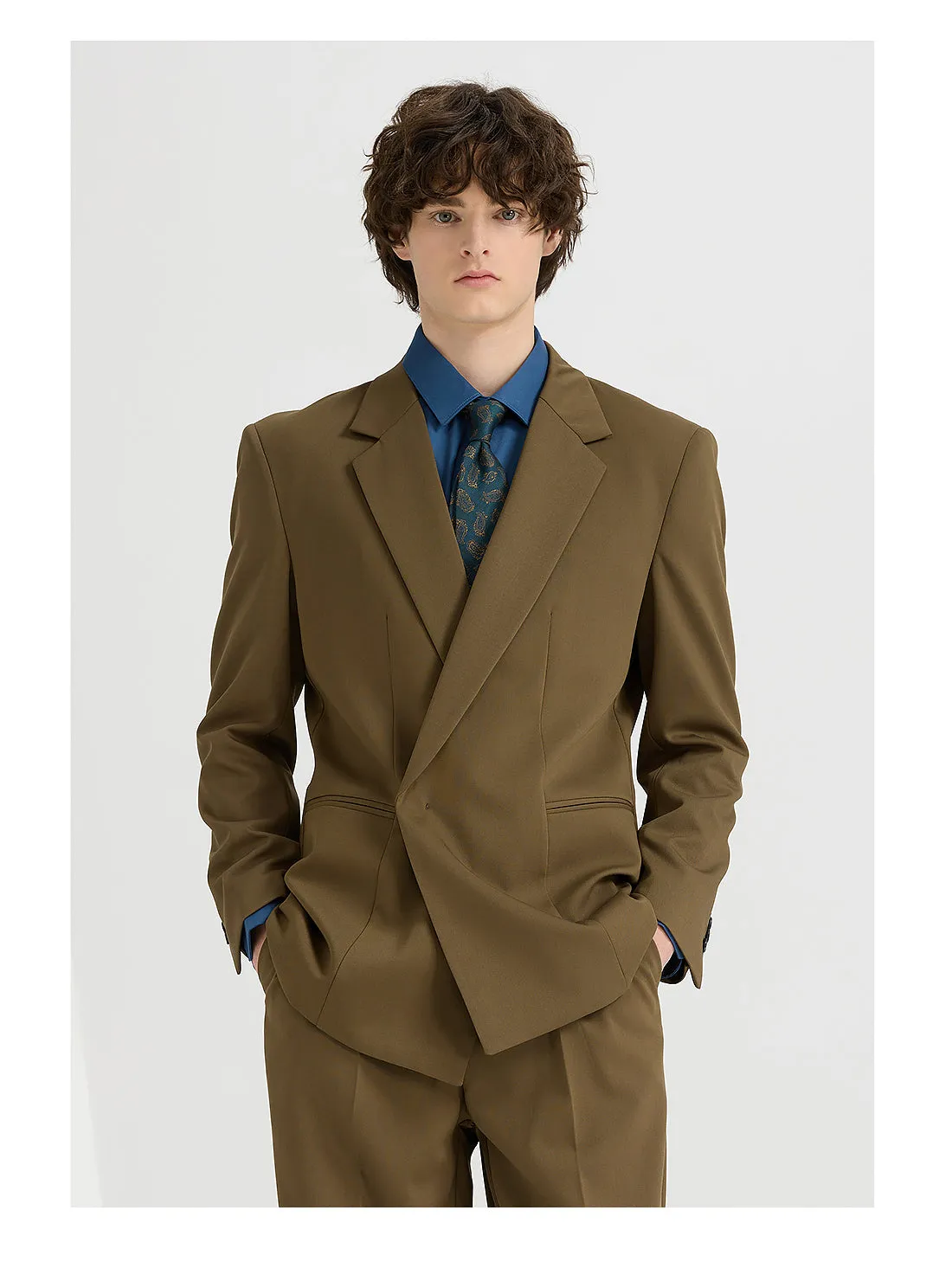 Fashion 2 Pieces Mens Suit Flat Notch Lapel Tuxedos For Wedding (Blazer+Pants) sold by Mens Event Wear