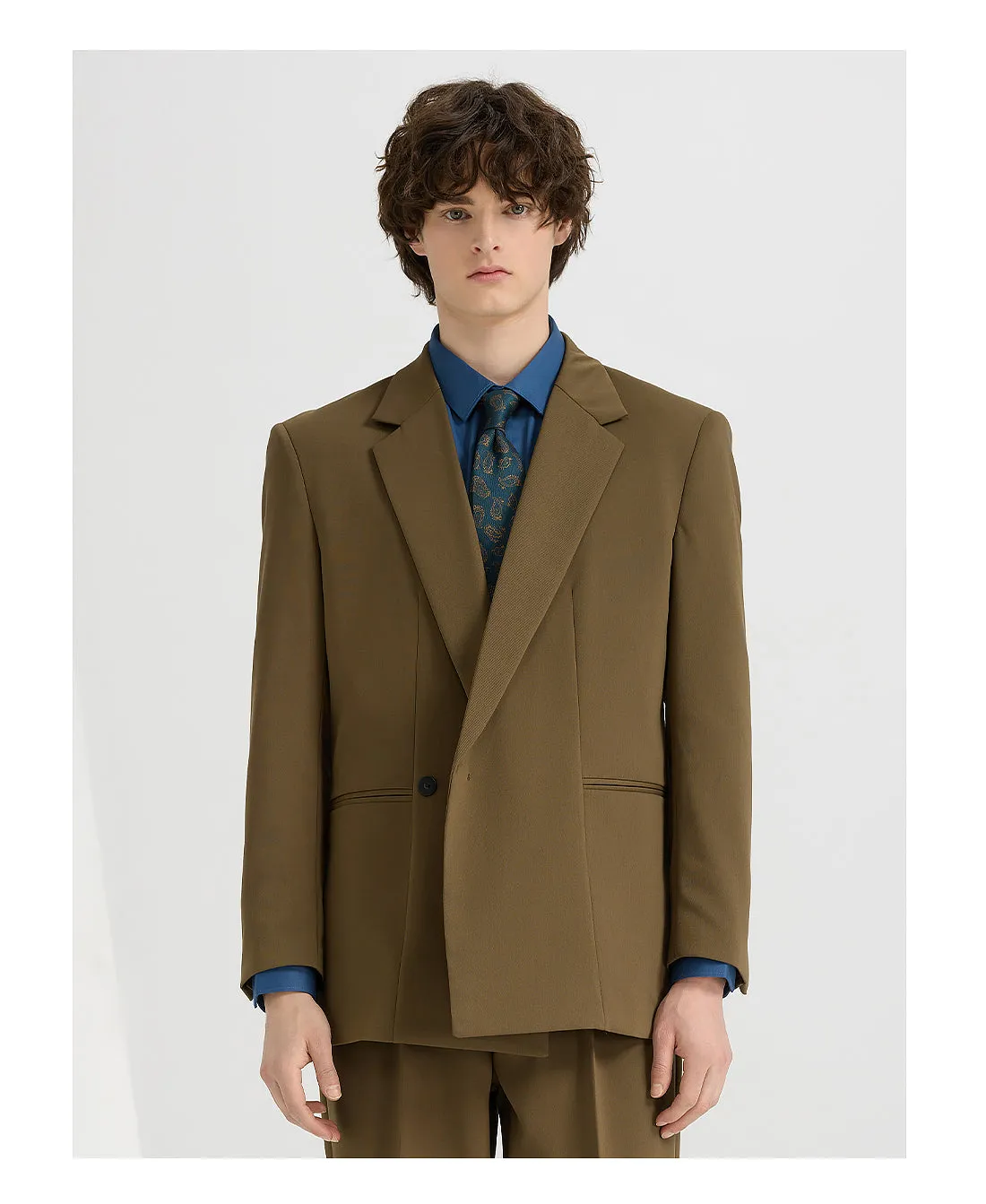 Fashion 2 Pieces Mens Suit Flat Notch Lapel Tuxedos For Wedding (Blazer+Pants) sold by Mens Event Wear product image thumbnail 2