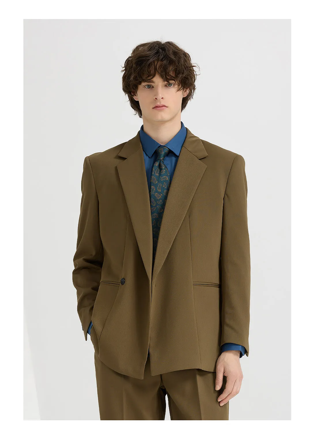 Fashion 2 Pieces Mens Suit Flat Notch Lapel Tuxedos For Wedding (Blazer+Pants) sold by Mens Event Wear product image thumbnail 3