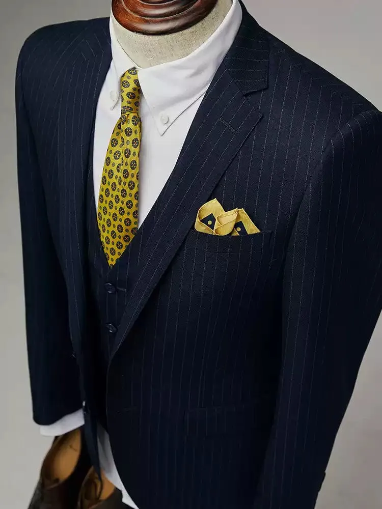 Fashion Men's 3 Pieces Mens Suit Notch Lapel Striped Tuxedos (Blazer+Vest+Pants) sold by Mens Event Wear product image thumbnail 4