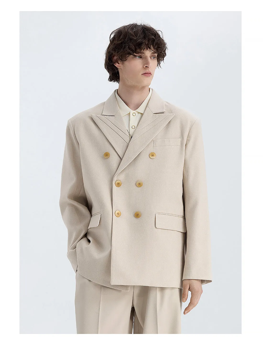 Formal 2 Pieces Mens Suit Flat Peak Lapel Tuxedos For Wedding (Blazer+Pants) sold by Mens Event Wear product image thumbnail 3