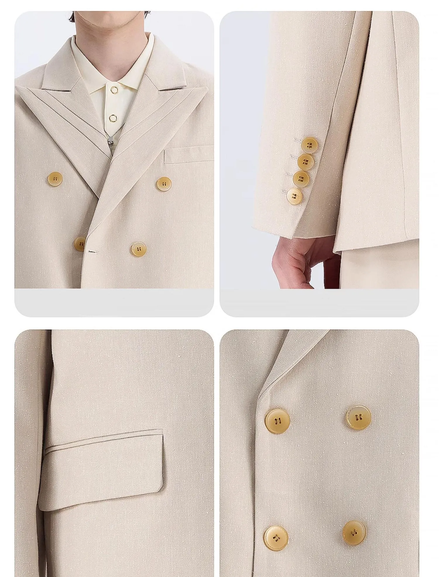 Formal 2 Pieces Mens Suit Flat Peak Lapel Tuxedos For Wedding (Blazer+Pants) sold by Mens Event Wear product image thumbnail 4