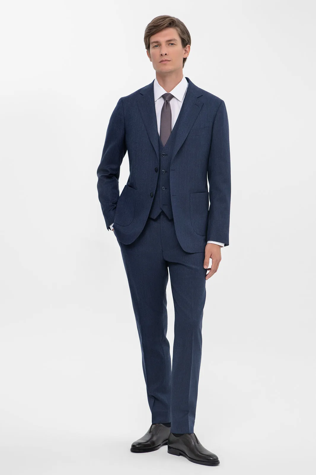 Fashion 3 Pieces Mens Suit Flat Notch Lapel Tuxedos (Blazer+vest+Pants) sold by Mens Event Wear product image thumbnail 2