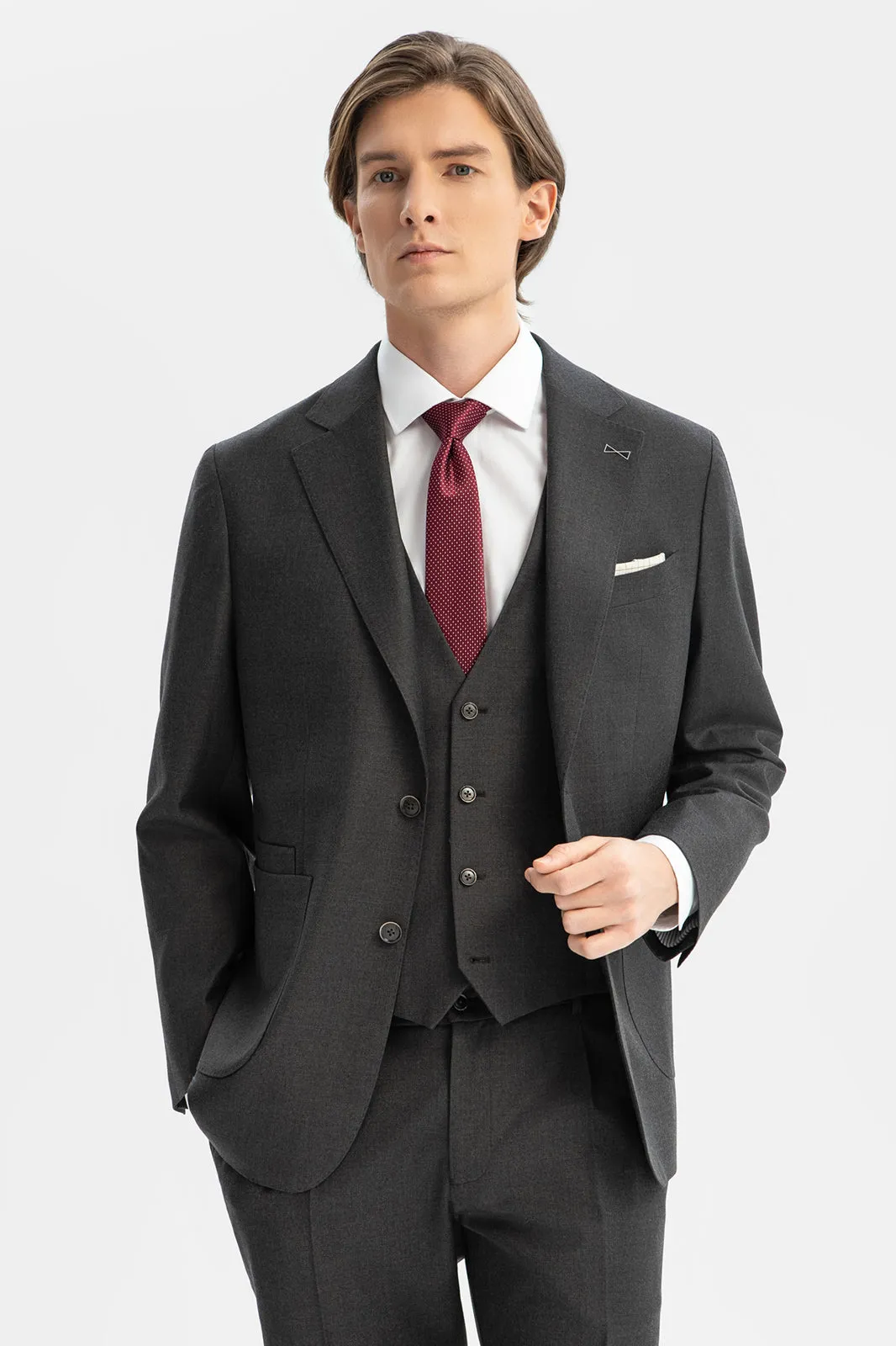 Fashion 3 Pieces Mens Suit Flat Notch Lapel Tuxedos (Blazer+vest+Pants) sold by Mens Event Wear product image thumbnail 2