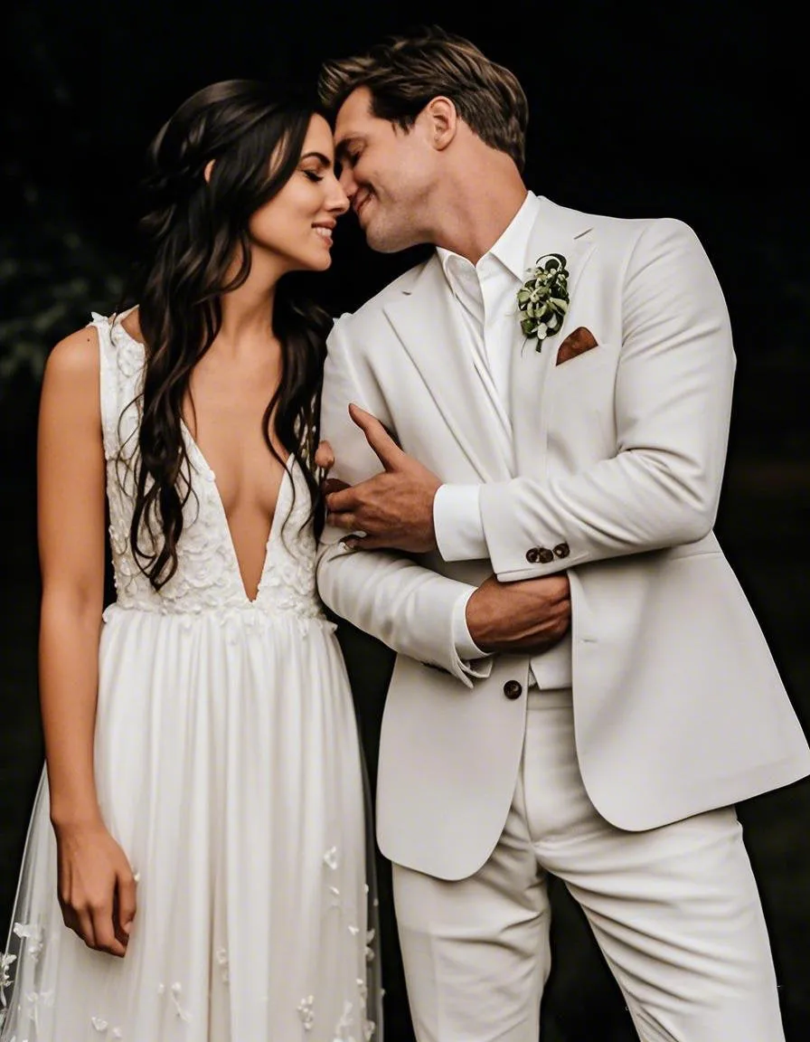 Formal 2 Pieces Mens Suit Flat Linen Notch Lapel Suit (Blazer + Pants) sold by Mens Event Wear product image thumbnail 2