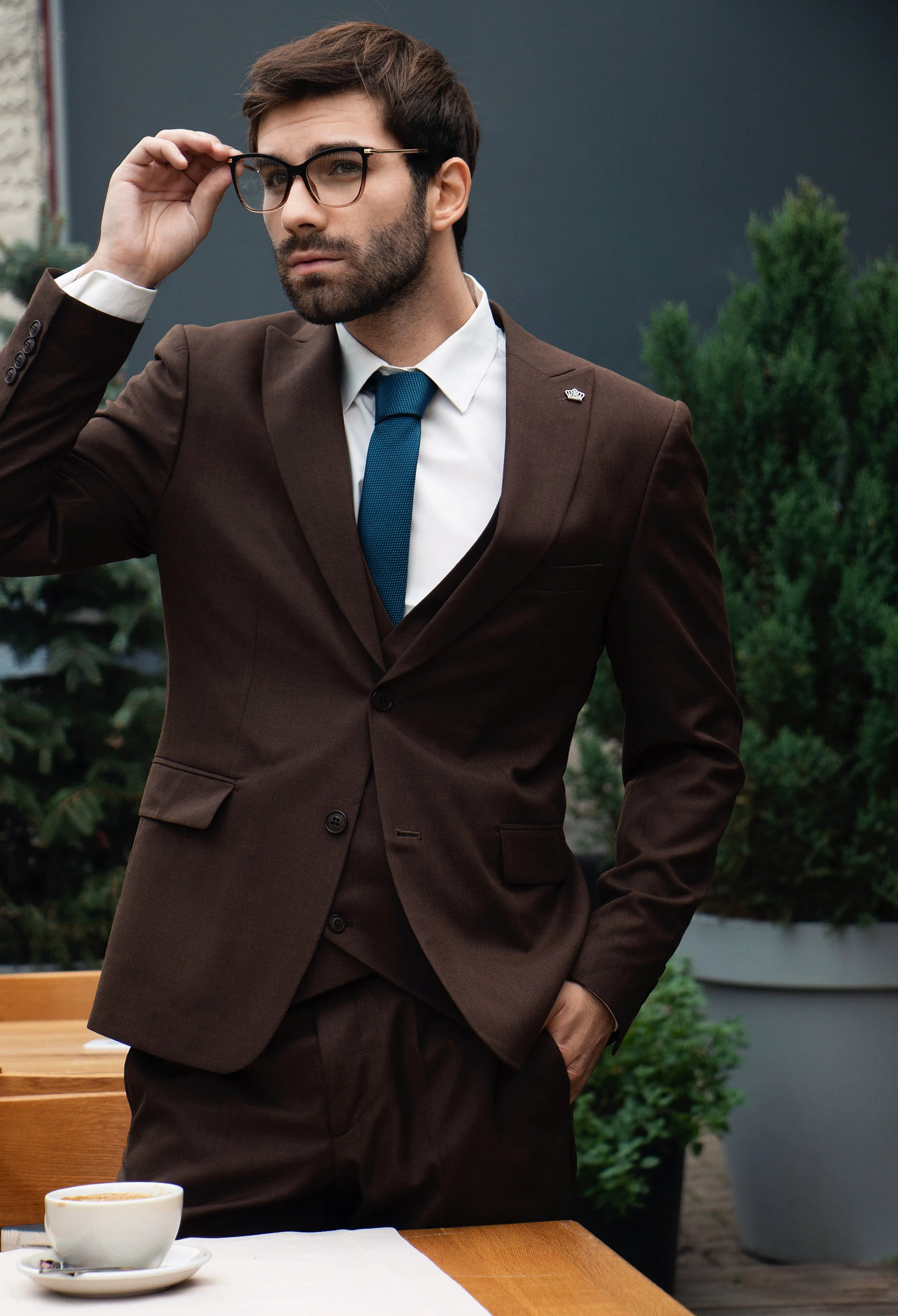 Fashion Men's Suits 3 Pieces Peak Lapel Tuxedos (Blazer+Vest+ Pant) sold by Mens Event Wear