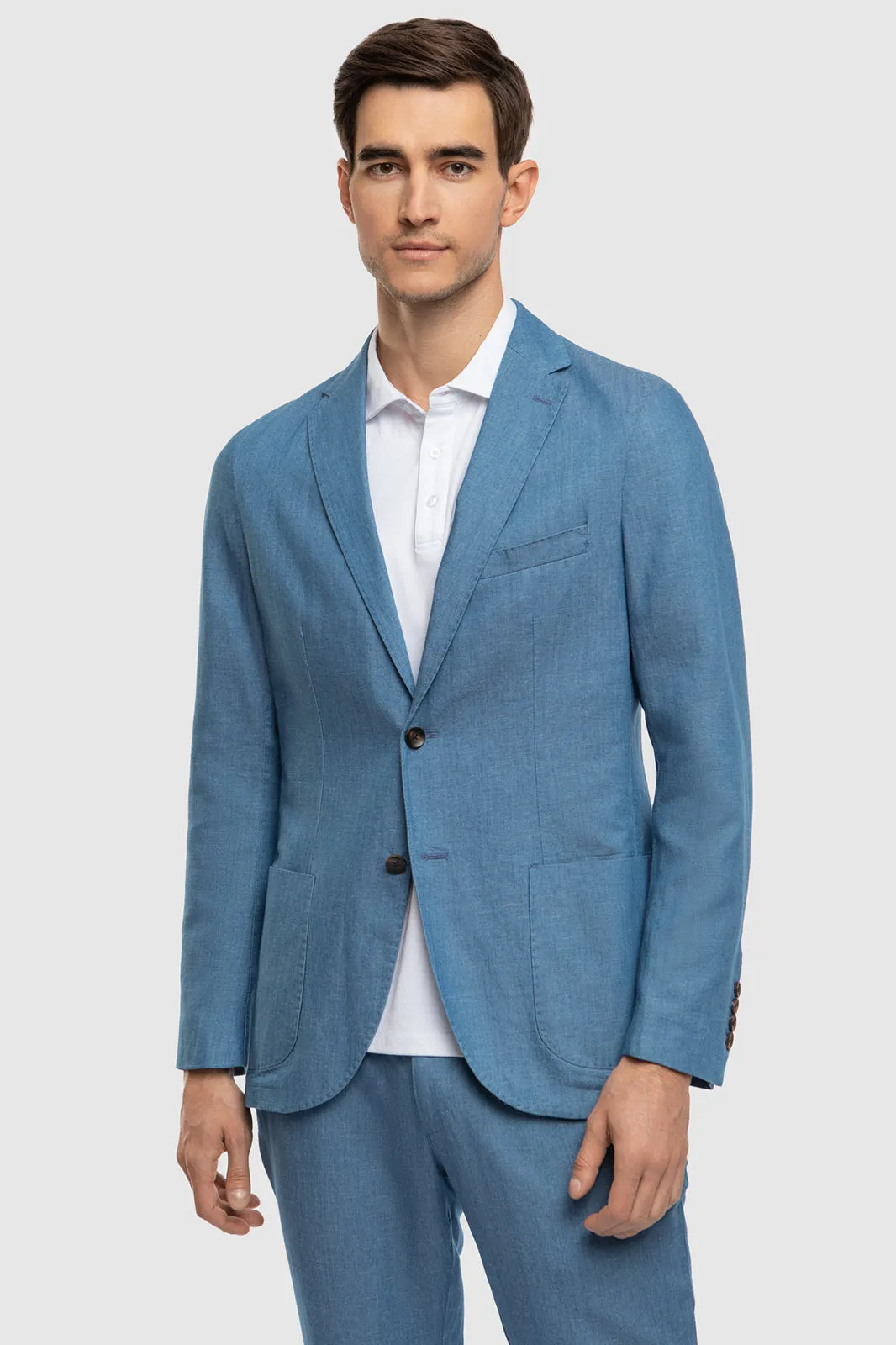 Formal 2 Pieces Mens Suit Flat Linen Notch Lapel Suit (Blazer + Pants) sold by Mens Event Wear product image thumbnail 4