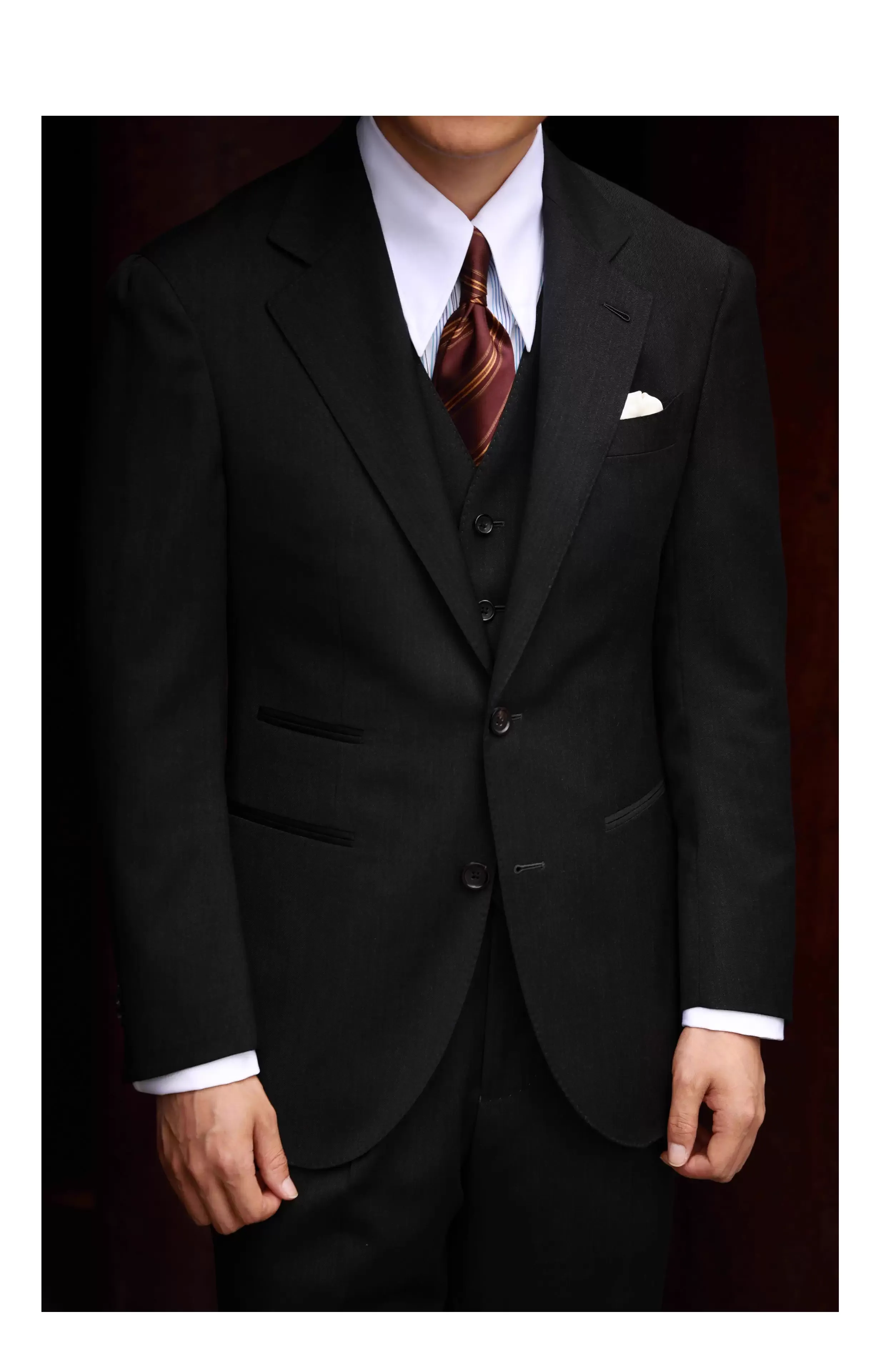 Fashion Men's 3 Pieces Flat Peak Lapel Tuxedos For Party (Blazer+vest+Pants) sold by Mens Event Wear product image thumbnail 5