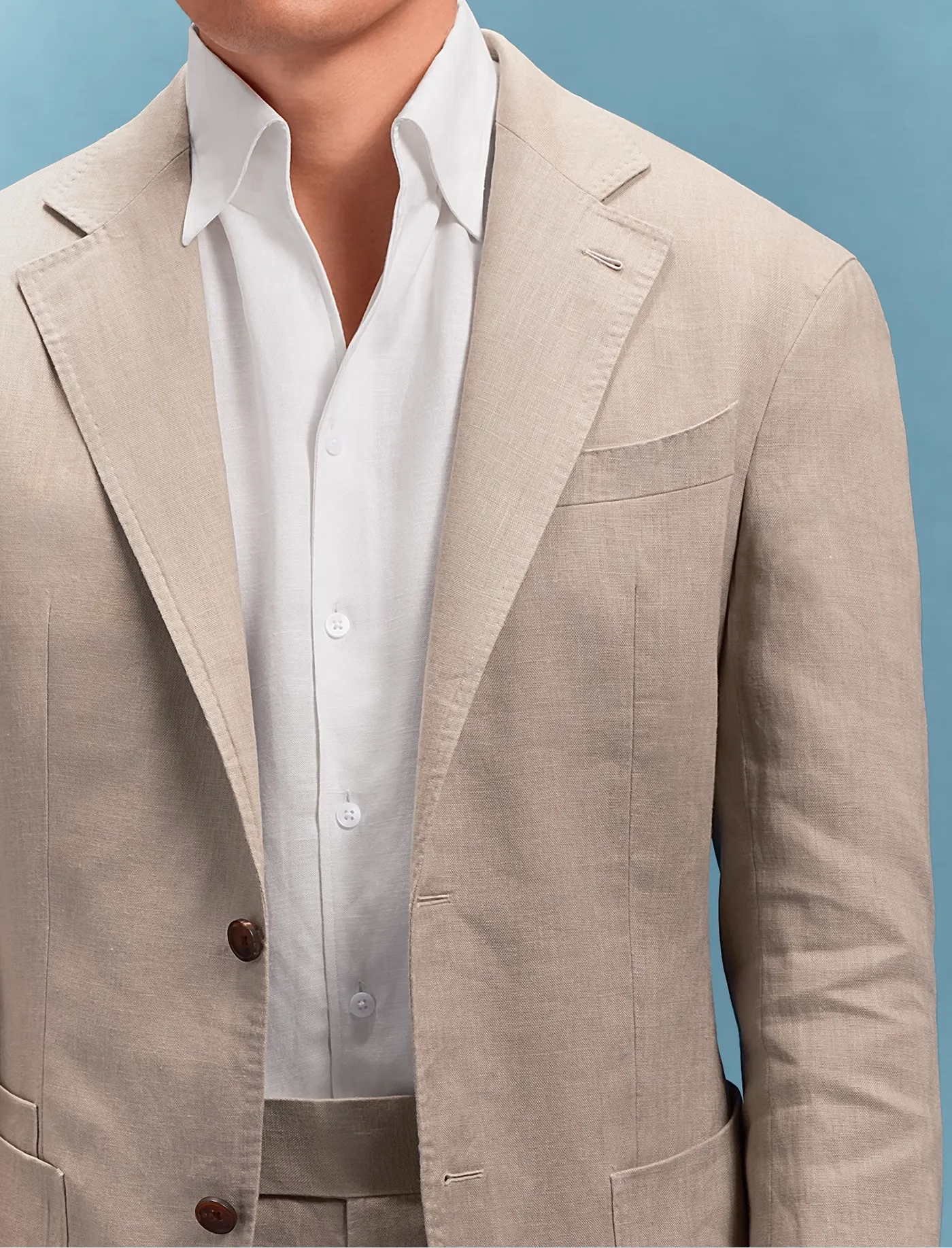 Casual 2 Pieces Mens Suit Flat Linen Notch Lapel Suit (Blazer + Pants) sold by Mens Event Wear product image thumbnail 3