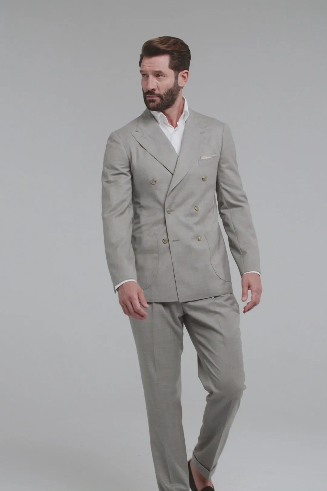 Formal 2 Pieces Mens Suit Flat Peak Lapel Tuxedos For Wedding (Blazer+Pants) sold by Mens Event Wear product image thumbnail 3