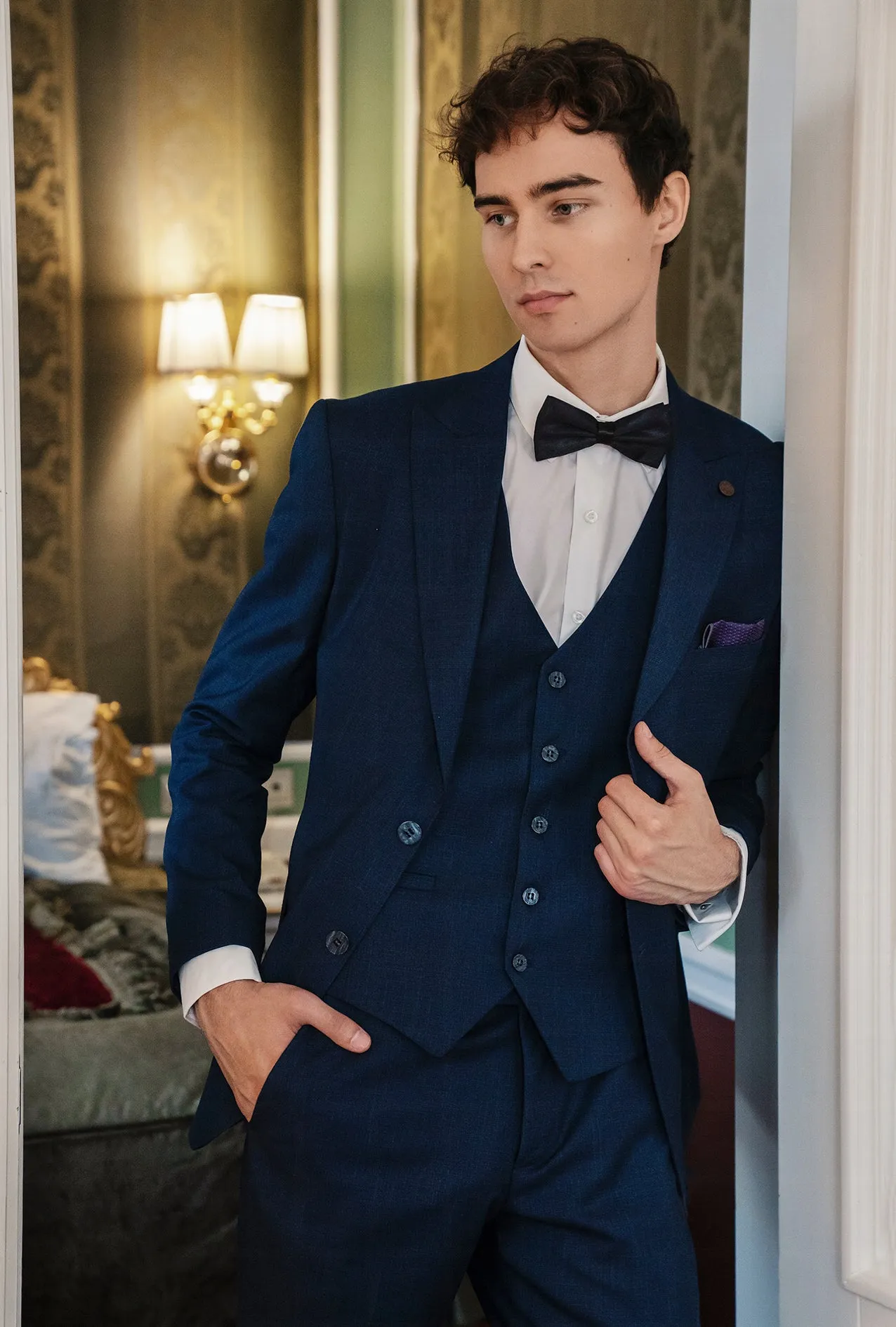 Fashion Men's 3 Pieces Flat Peak Lapel Tuxedos For Party (Blazer+vest+Pants) sold by Mens Event Wear product image thumbnail 2