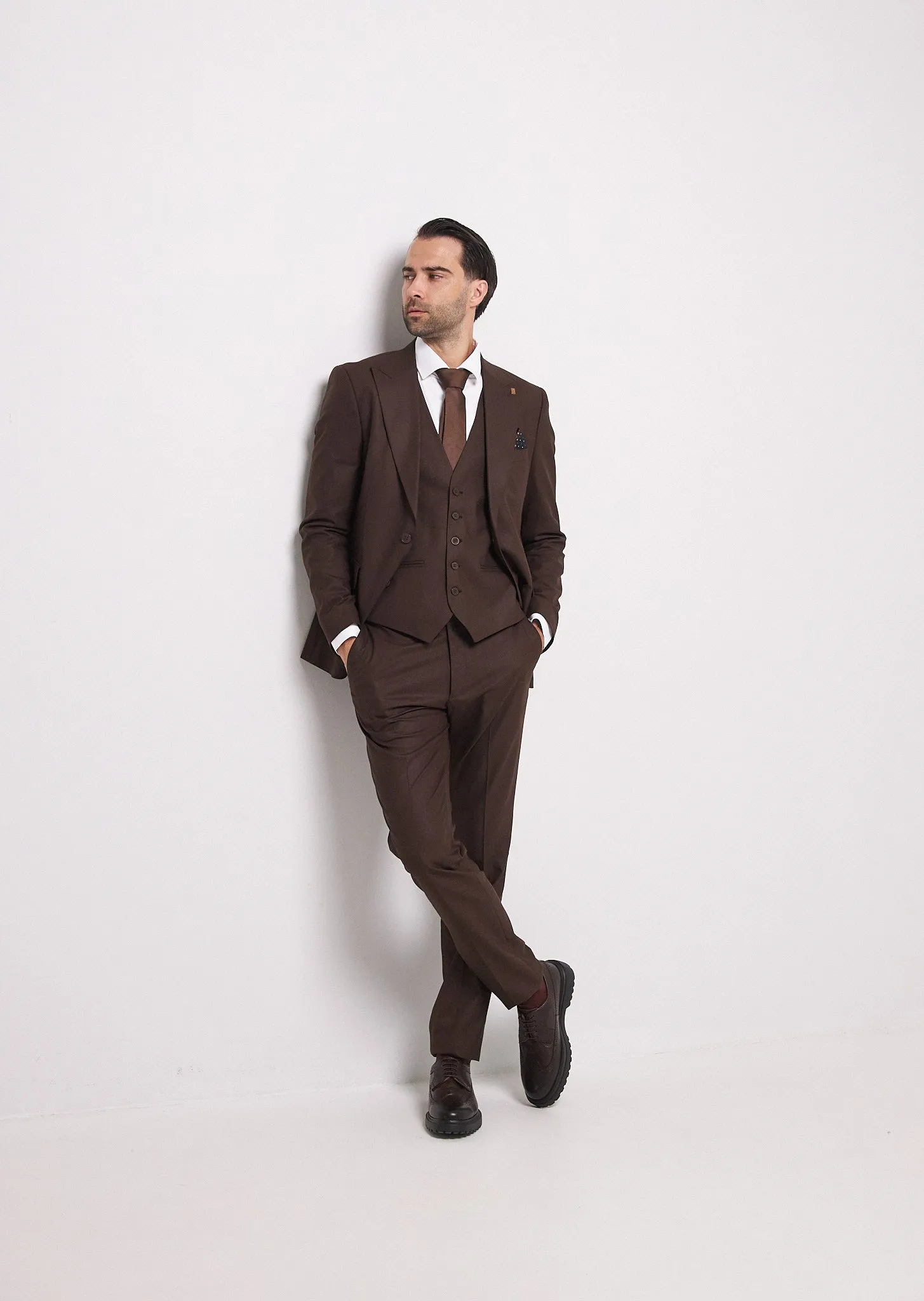 Fashion Men's 3 Pieces Flat Peak Lapel Tuxedos For Party (Blazer+vest+Pants) sold by Mens Event Wear product image thumbnail 2