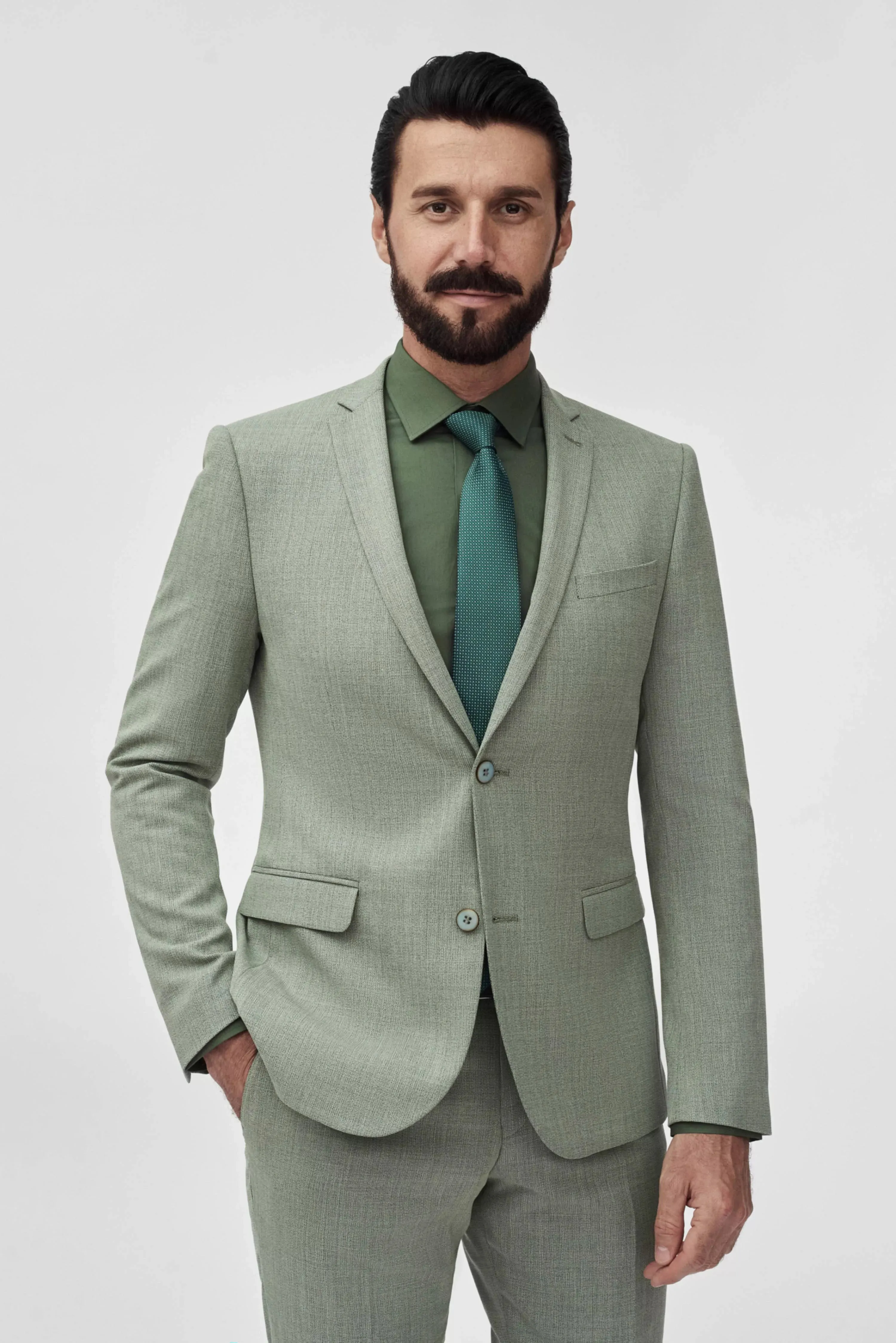 Forma 2 Piece Men's Suit Flat Notched Wedding Lapel (Blazer + Pants) sold by Mens Event Wear product image thumbnail 2