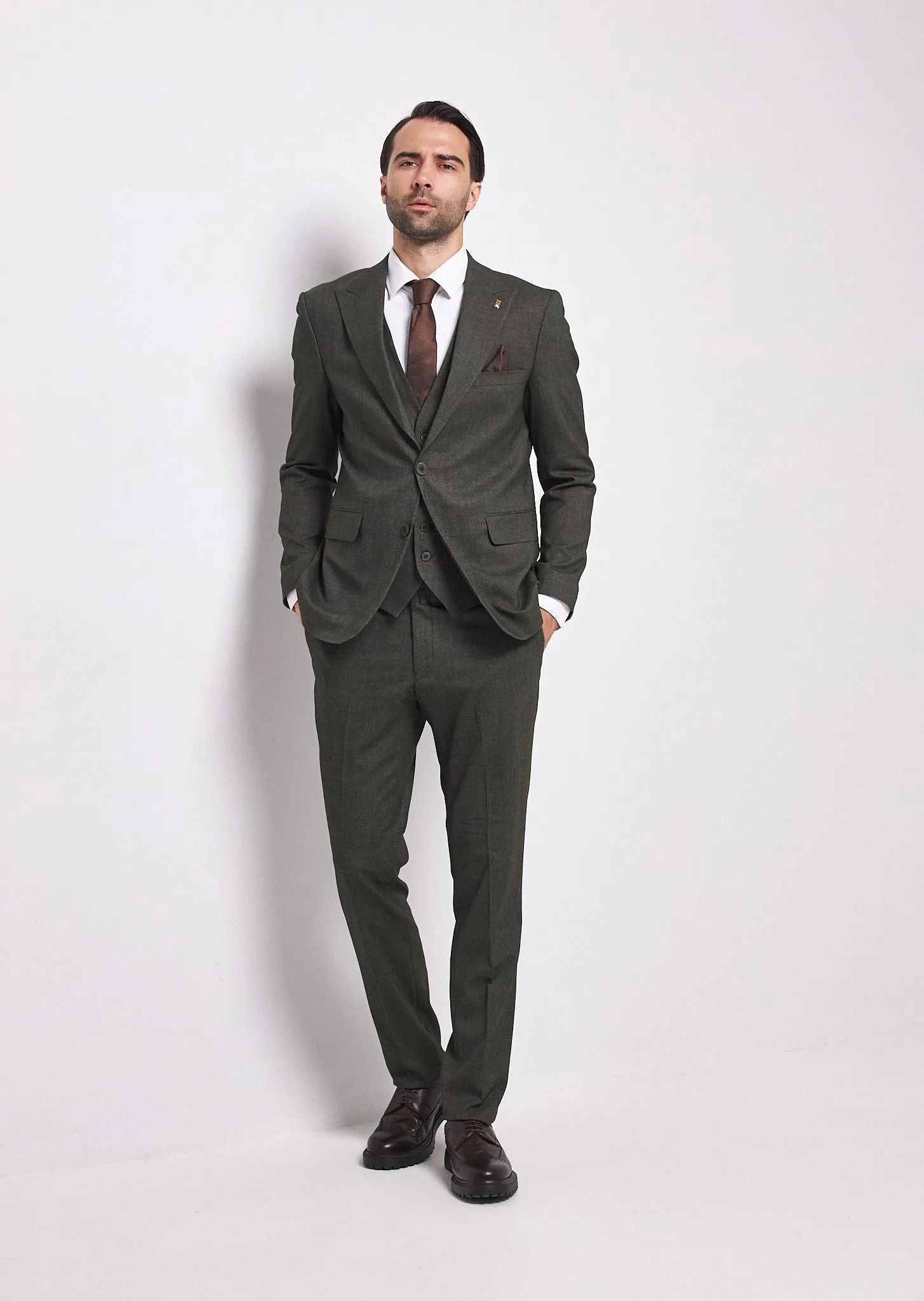 Fashion Men's 3 Pieces Flat Peak Lapel Tuxedos For Party (Blazer+vest+Pants) sold by Mens Event Wear product image thumbnail 3