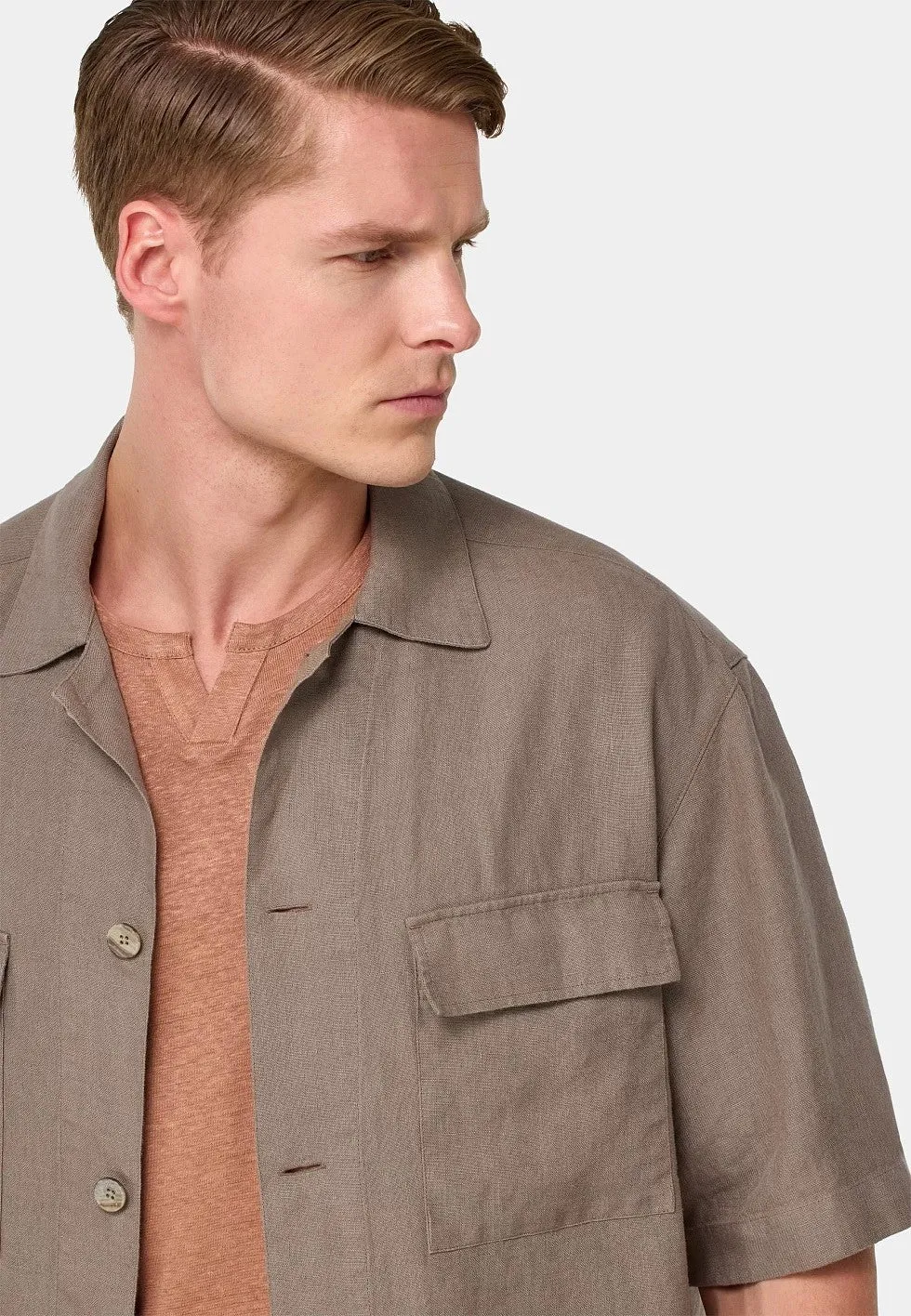 Casual 2 Piece Men's Suit Flat Linen Stand Collar Tuxedos (Blazer+Shorts) sold by Mens Event Wear product image thumbnail 3