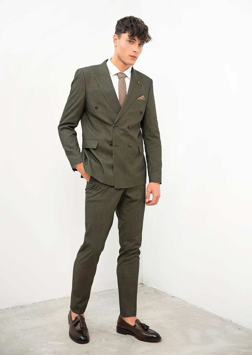 Formal 2 Pieces Mens Suit Flat Peak Lapel Tuxedos For Wedding (Blazer+Pants) sold by Mens Event Wear product image thumbnail 2