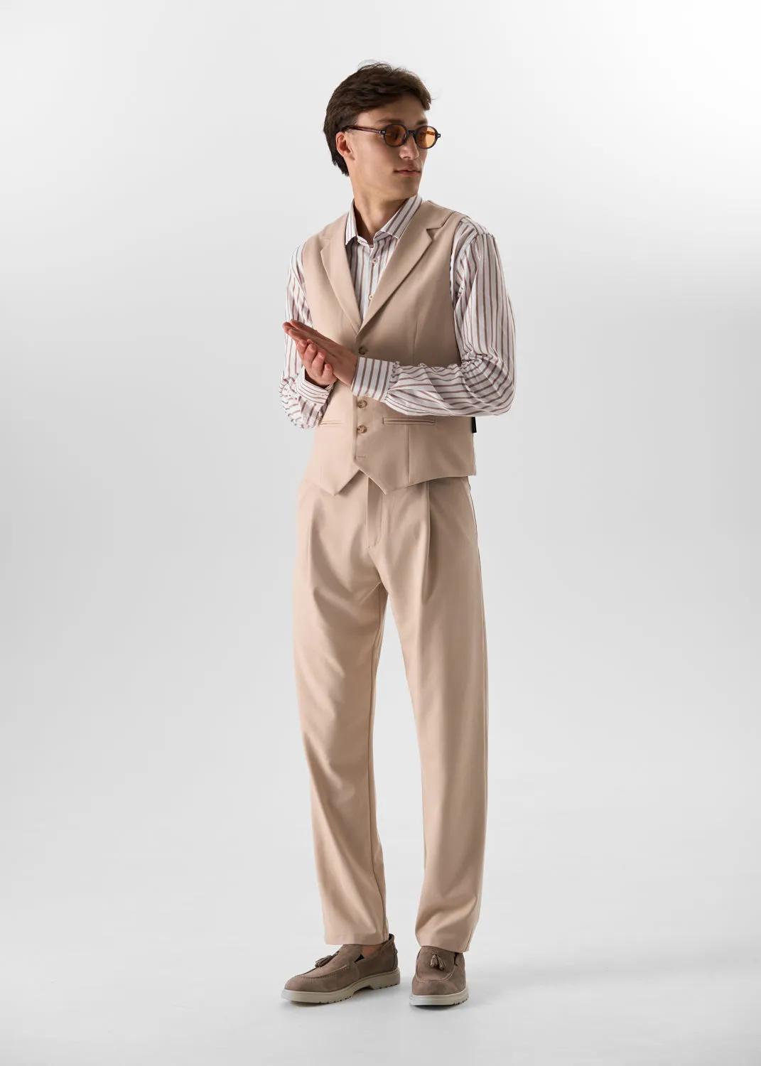 Fashion 2 Pieces Mens Suit Flat Notch Lapel Vest Suit For Wedding (Vest + Pants) sold by Mens Event Wear product image thumbnail 2