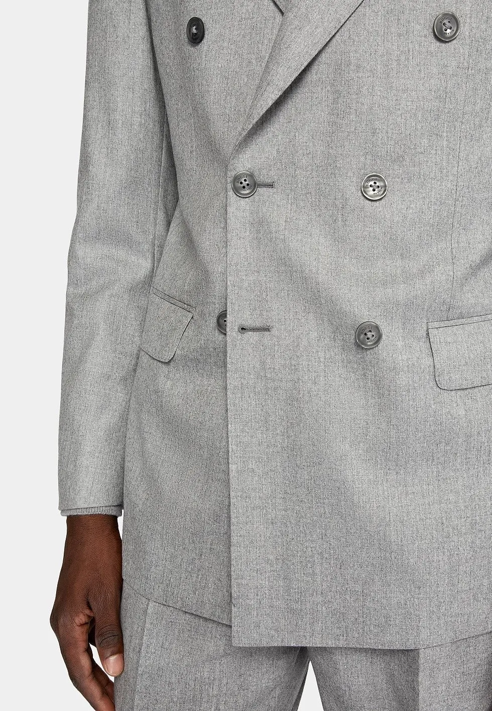 Formal 2 Pieces Mens Suit Flat Peak Lapel Tuxedos For Wedding (Blazer+Pants) sold by Mens Event Wear product image thumbnail 3