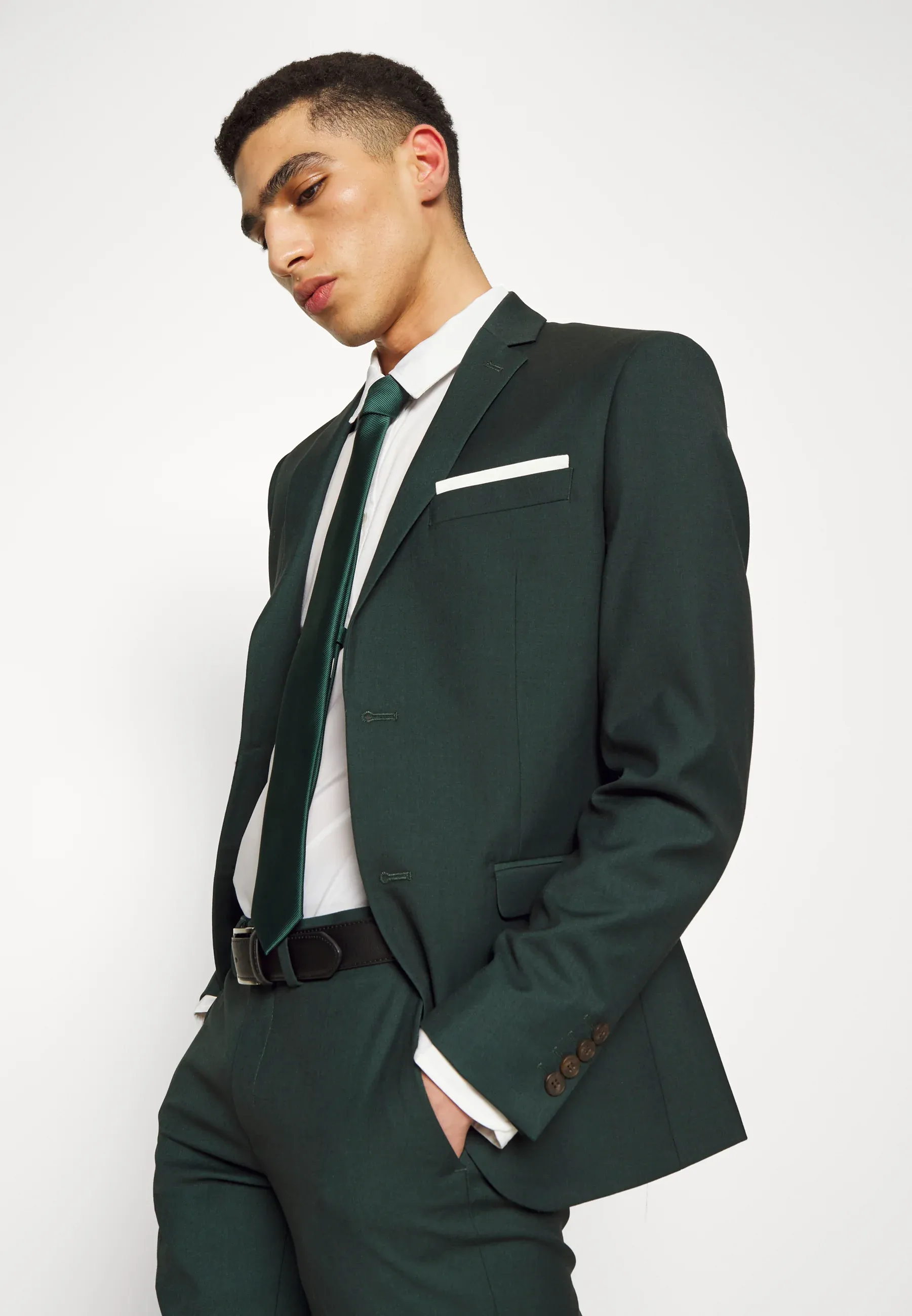 Business 2 Piece Men's Suit Flat Notched Wedding Lapel (Blazer + Pants) sold by Mens Event Wear product image thumbnail 2