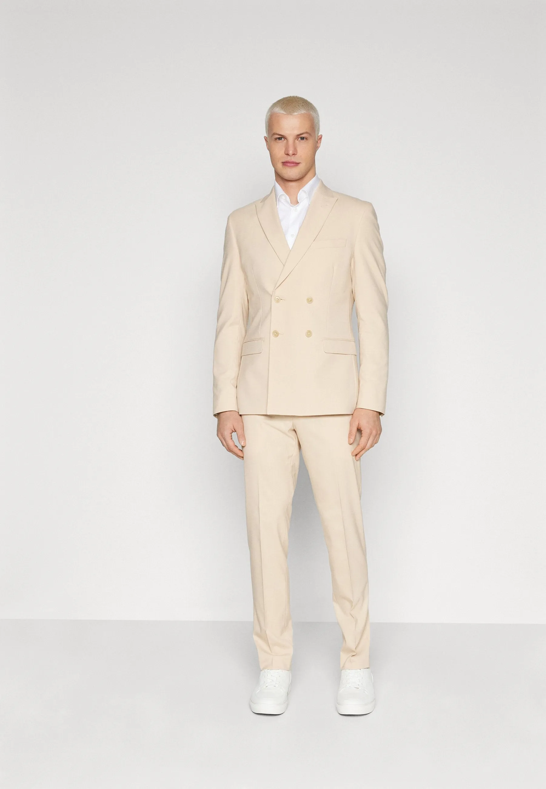 Formal 2 Pieces Mens Suit Flat Peak Lapel Tuxedos For Wedding (Blazer+Pants) sold by Mens Event Wear product image thumbnail 2