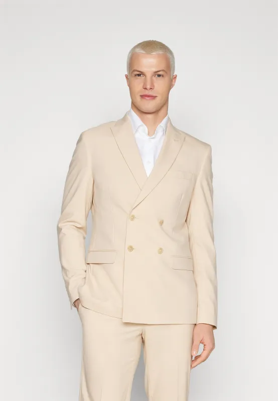 Formal 2 Pieces Mens Suit Flat Peak Lapel Tuxedos For Wedding (Blazer+Pants) sold by Mens Event Wear