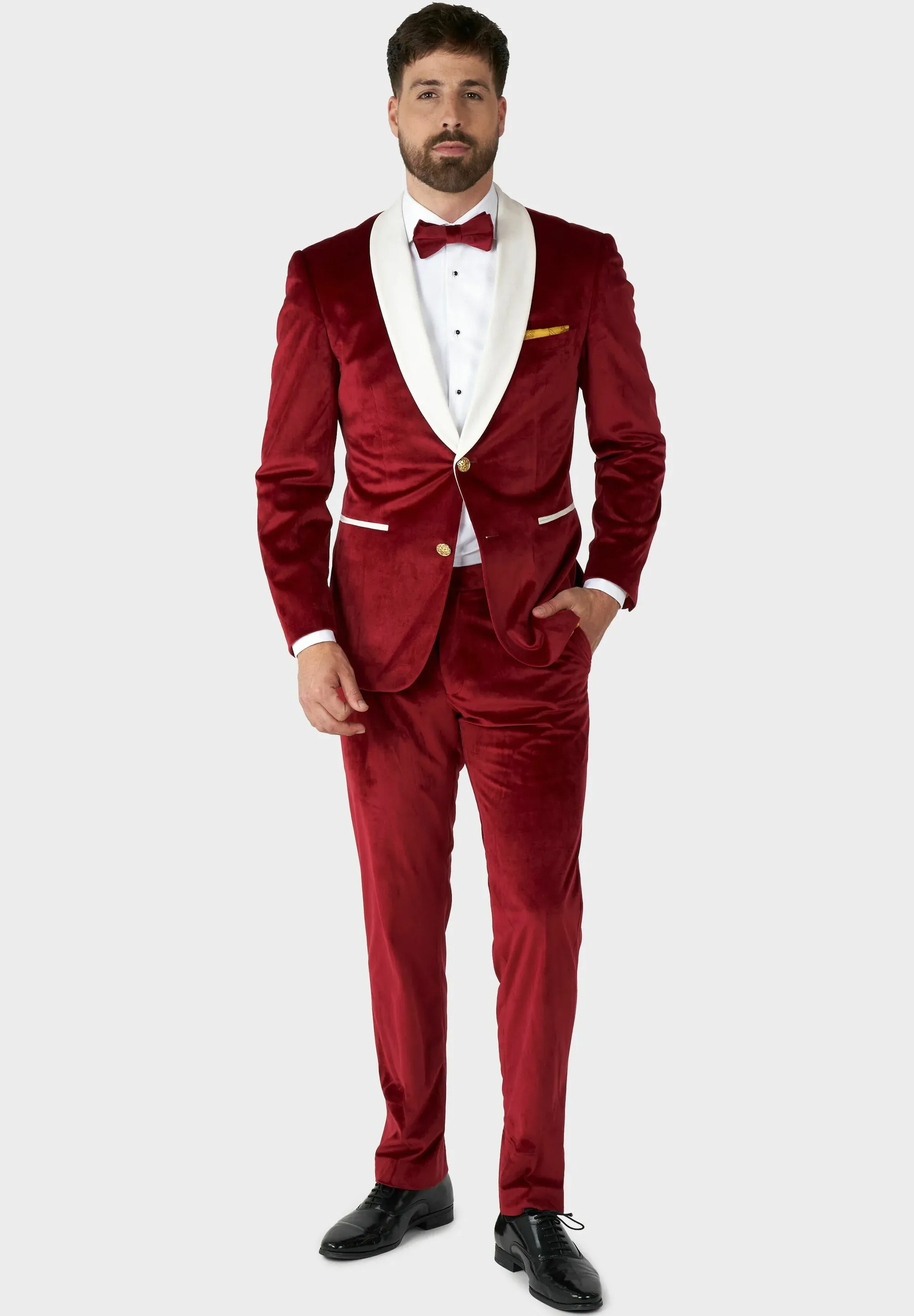 Fashionable Men's 2-piece Suit Velvet Shawl Collar Wedding Suit (Blazer+Pants) sold by Mens Event Wear