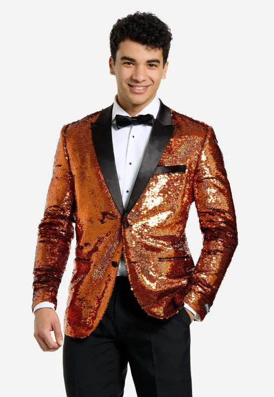 Fashion Men's Gradient Sequined Tuxedo Suit Peak lapel Men's Suit (Blazer + Pants) sold by Mens Event Wear