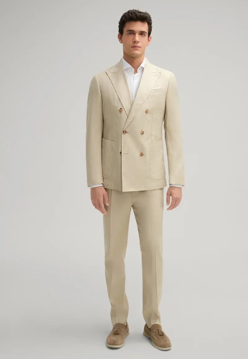 Formal 2 Pieces Mens Suit Flat Peak Lapel Tuxedos For Wedding (Blazer+Pants) sold by Mens Event Wear product image thumbnail 5