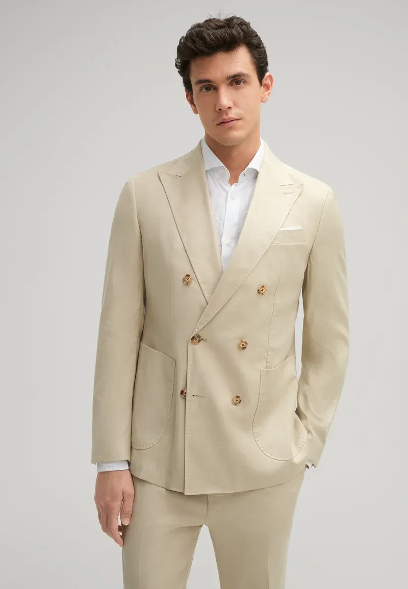 Formal 2 Pieces Mens Suit Flat Peak Lapel Tuxedos For Wedding (Blazer+Pants) sold by Mens Event Wear