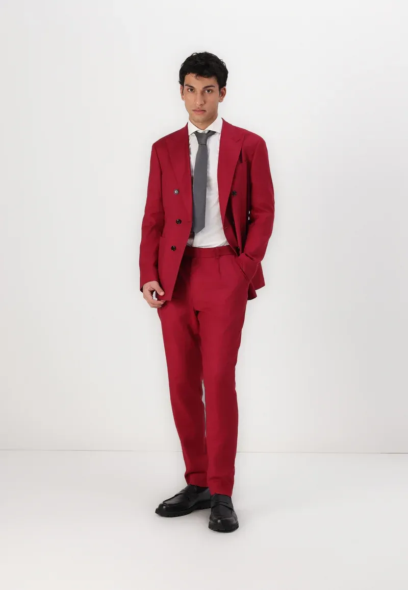 Formal 2 Pieces Mens Suit Flat Peak Lapel Tuxedos For Wedding (Blazer+Pants) sold by Mens Event Wear product image thumbnail 5