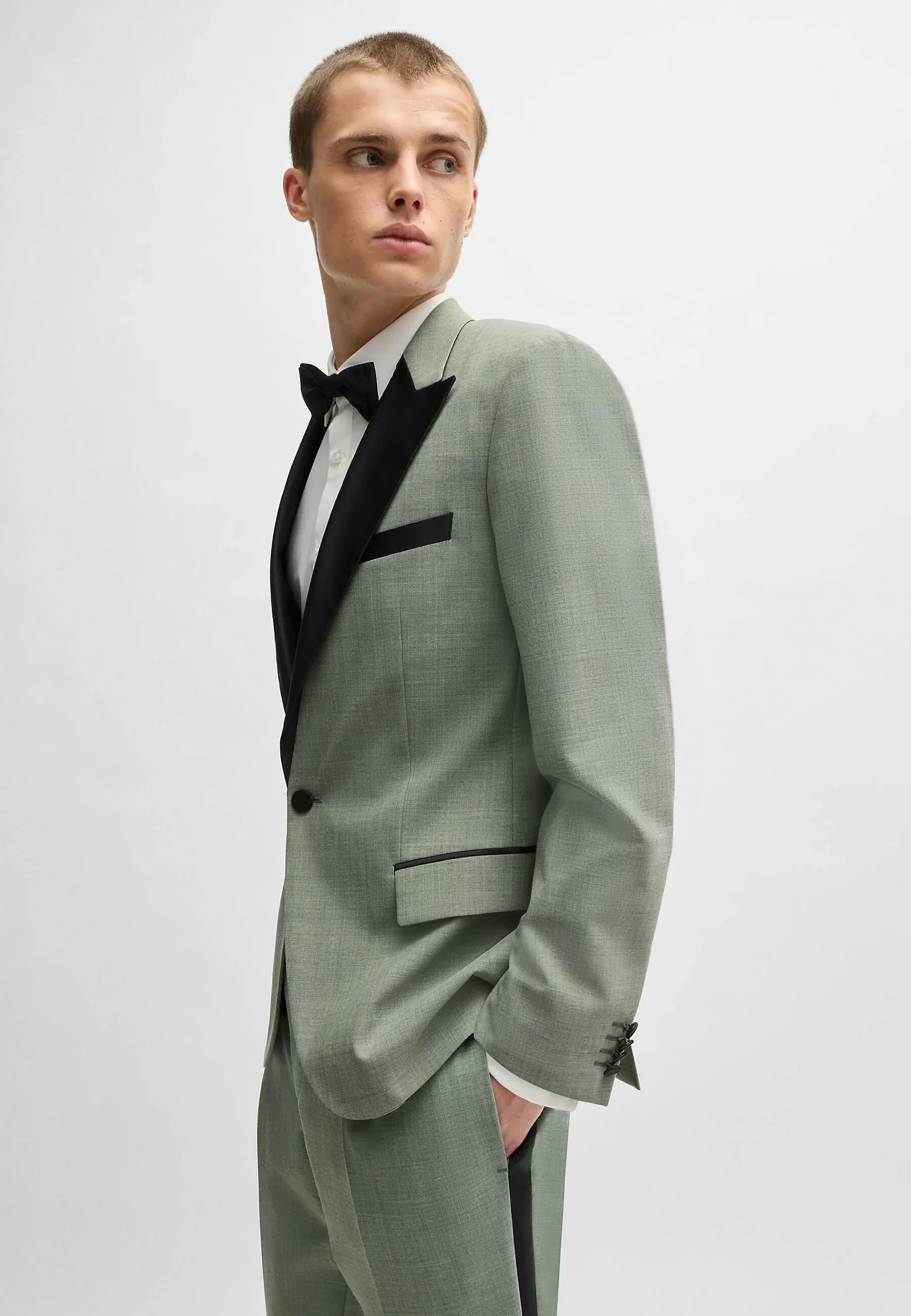 Fashion 2 Piece Men's Suit Flat Peak Lapel For Wedding (Blazer + Pants) sold by Mens Event Wear product image thumbnail 2