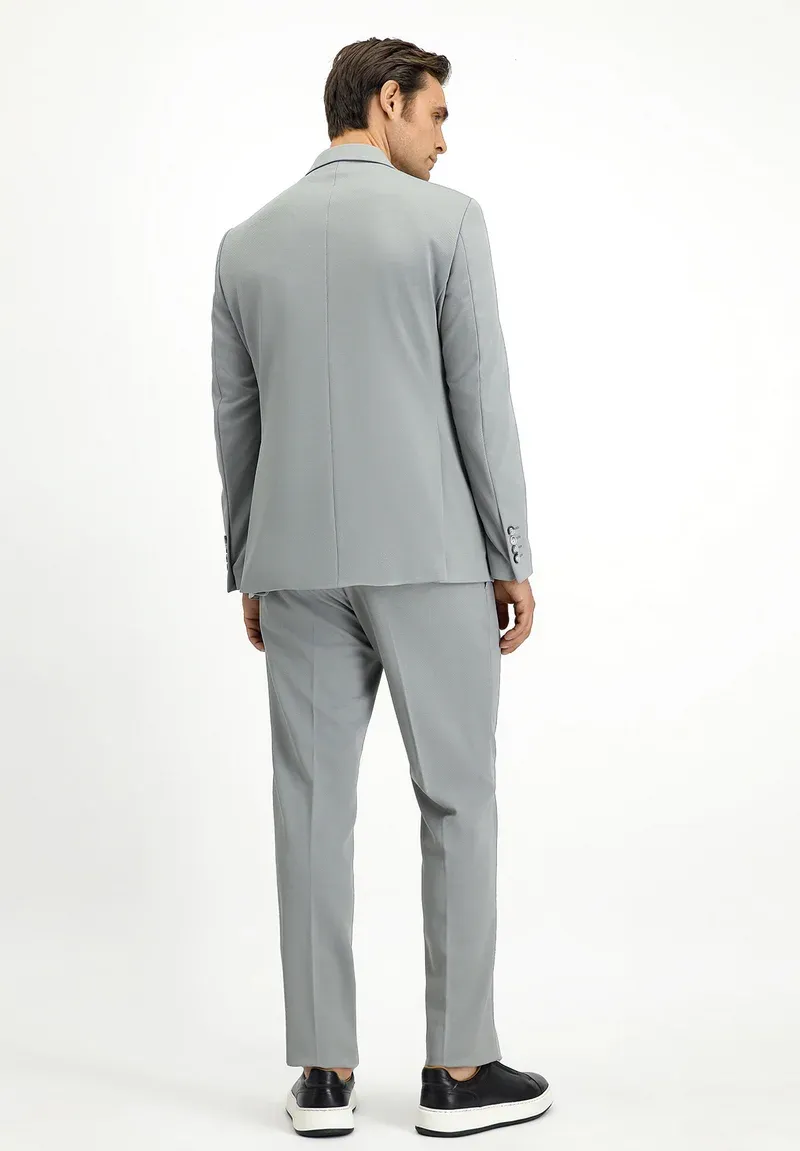 Formal 2 Pieces Mens Suit Flat Peak Lapel Tuxedos For Wedding (Blazer+Pants) sold by Mens Event Wear product image thumbnail 4