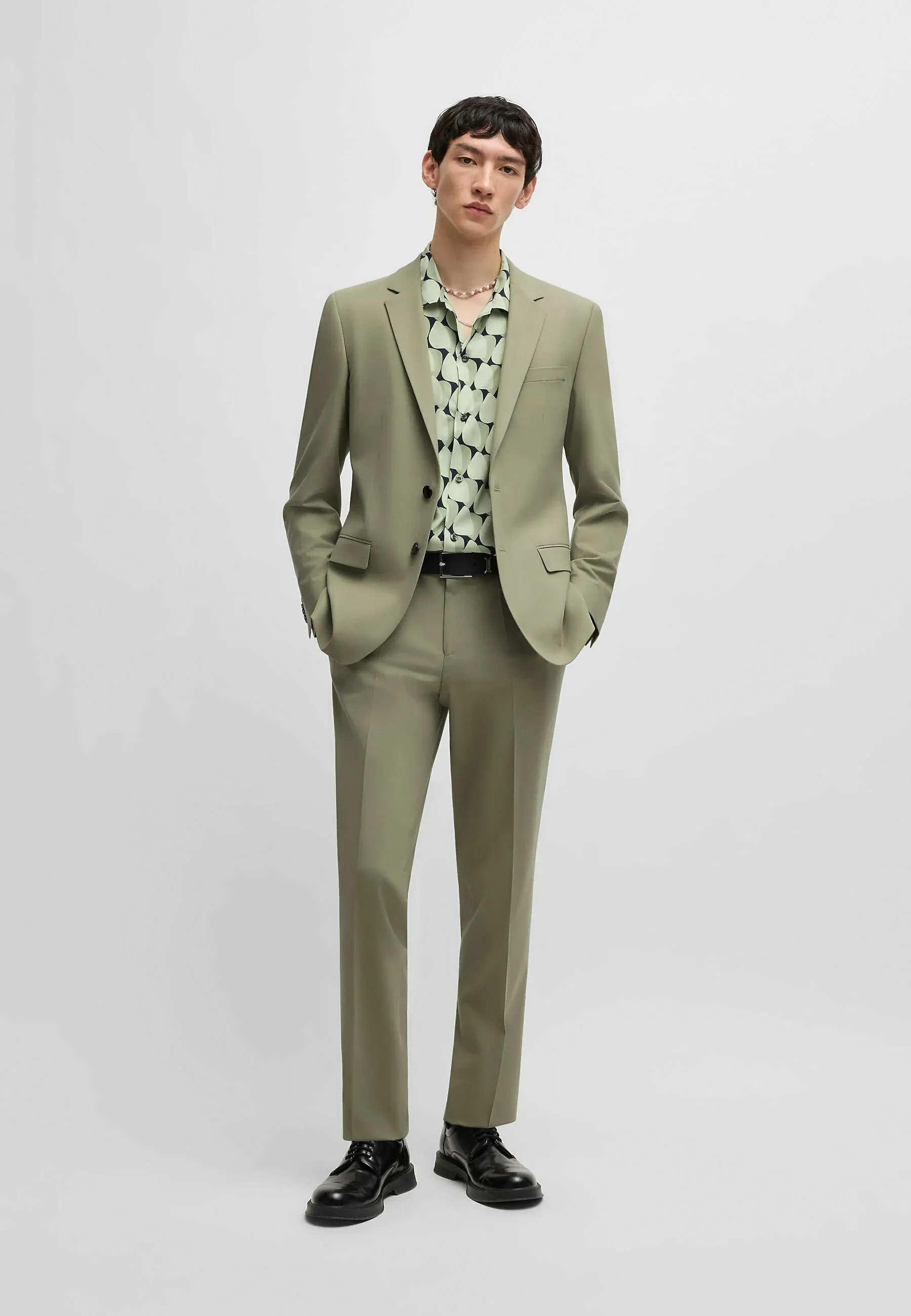 Casual 2 Piece Men's Suit Flat Notched Wedding Lapel (Blazer + Pants) sold by Mens Event Wear product image thumbnail 3